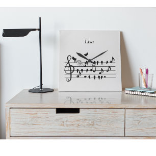 Horloge Carrée Cadeau souvenir de musique de douche de bébé perso