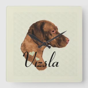 Horloge Carrée Cadeaux d'amour Vizsla