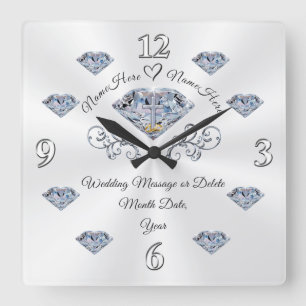 Horloge Carrée Cadeaux de mariage chrétien personnalisés en ligne