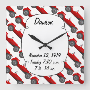 Horloge Carrée Cadeaux de voiture classique pour garçon Chambre V