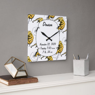 Horloge Carrée Cadeaux d'éléphant de cirque