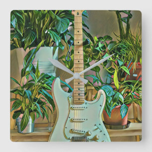 Horloge Carrée Cadeaux guitaristes