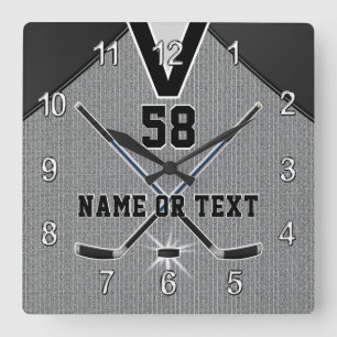 Horloge Carrée Cadeaux personnalisés d'horloge d'hockey pour des