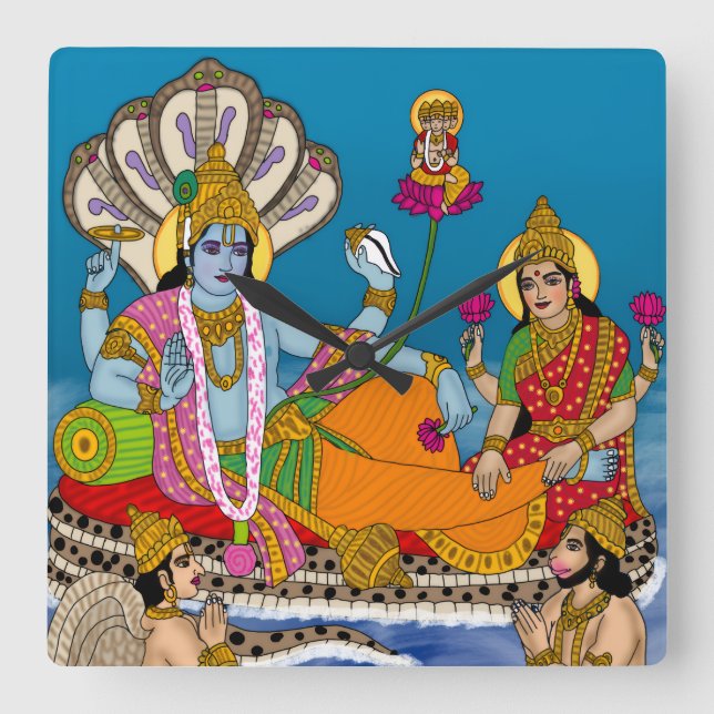 Horloge Carrée Cadran Lakshmi Narayan (Recto)