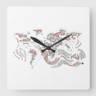 Horloge Carrée Cadran mural décoratif Conception typographique
