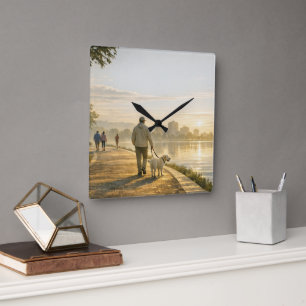 Horloge Carrée Cadran mural en acrylique carré pour promenade de