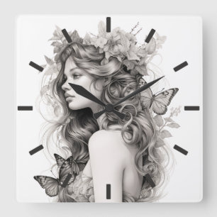 Horloge Carrée Cadran mural personnalisé (ajoutez votre propre ph