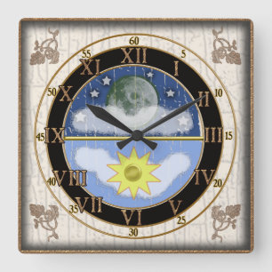 Horloge Carrée cadran solaire