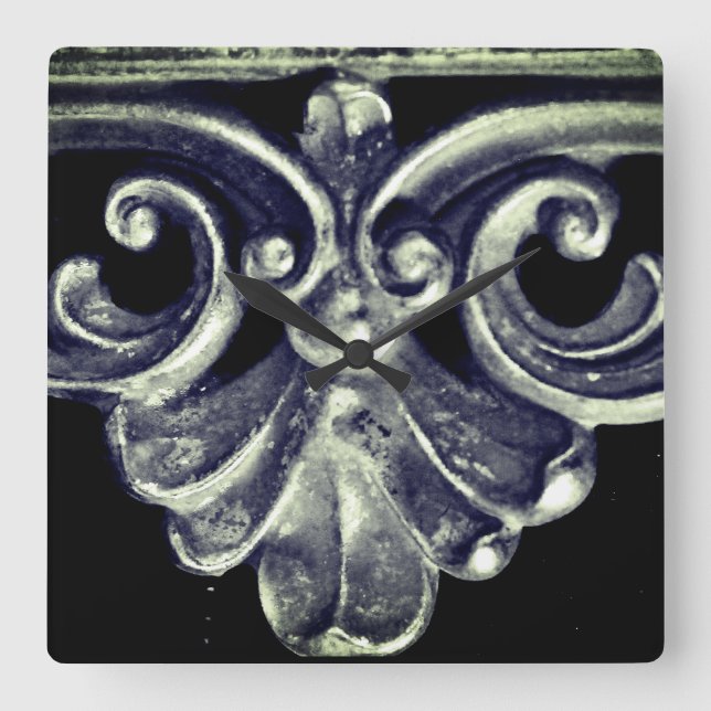 Horloge Carrée Cadre français en argent (Recto)