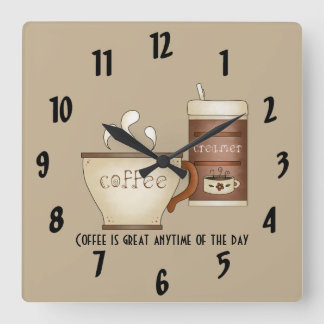 Horloge Carrée Café et crème