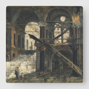 Horloge Carrée Cage d'escalier dans une Chambre de la