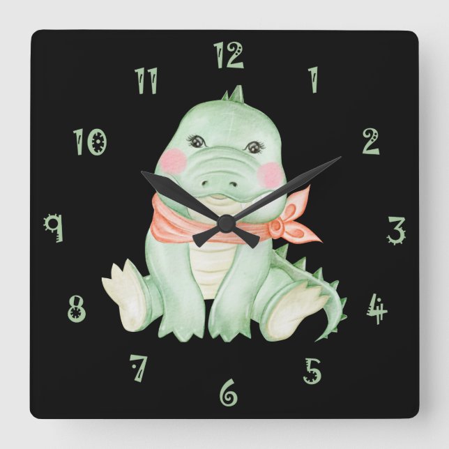Horloge Carrée Cal The Crocodile Wall Clock (Recto)