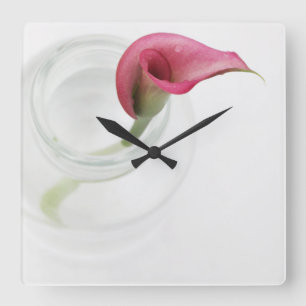 Horloge Carrée Calla Lily