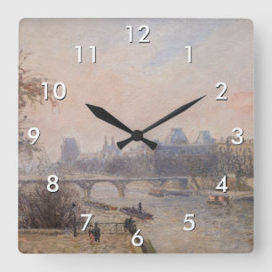 Horloge Carrée Camille Pissarro - La Seine et le Louvre