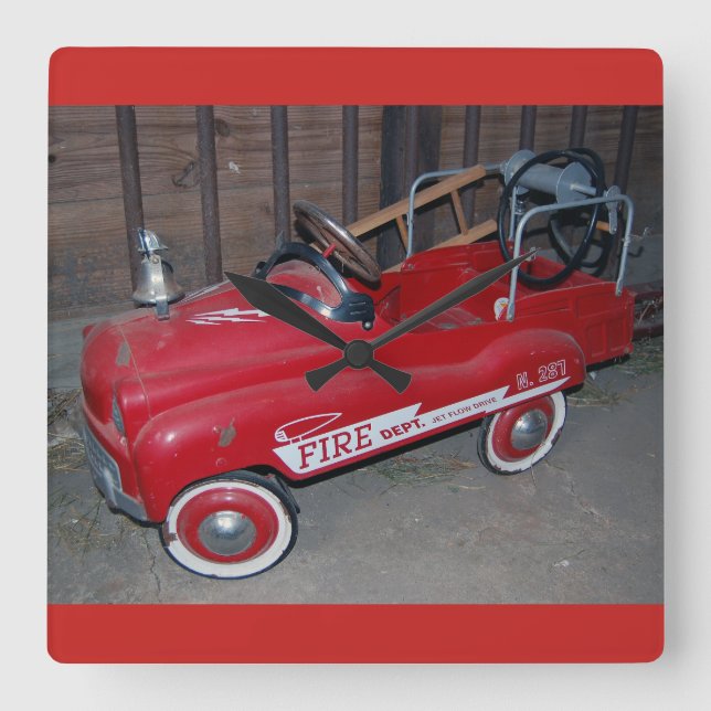 Horloge Carrée Camion d'incendie pour jouets de Noël (Recto)