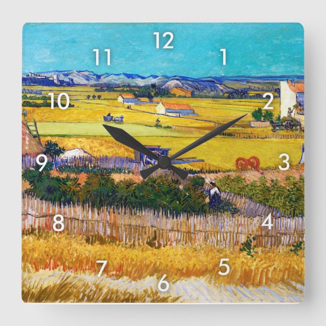 Horloge Carrée Campagne d'automne, Van Gogh (Recto)