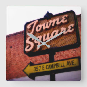 Horloge Carrée Campbell CA Carré historique de Vintage ville Carr