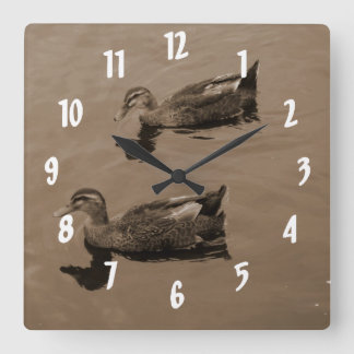 Horloge Carrée Canards