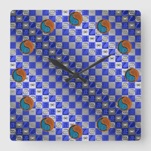 Horloge Carrée Cancer & Bœuf de Bois
