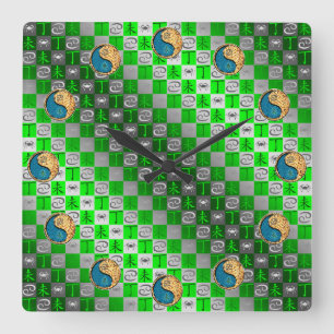 Horloge Carrée Cancer & Chèvre de Feu