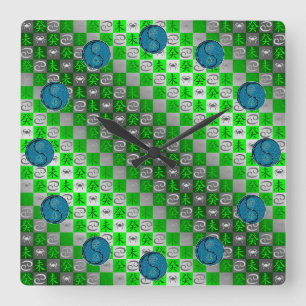 Horloge Carrée Cancer & Chèvre d'Eau