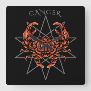 Horloge Carrée Cancer zodiac