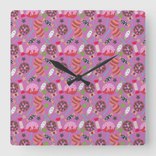 Horloge Carrée Candy Lollies lollipop 19