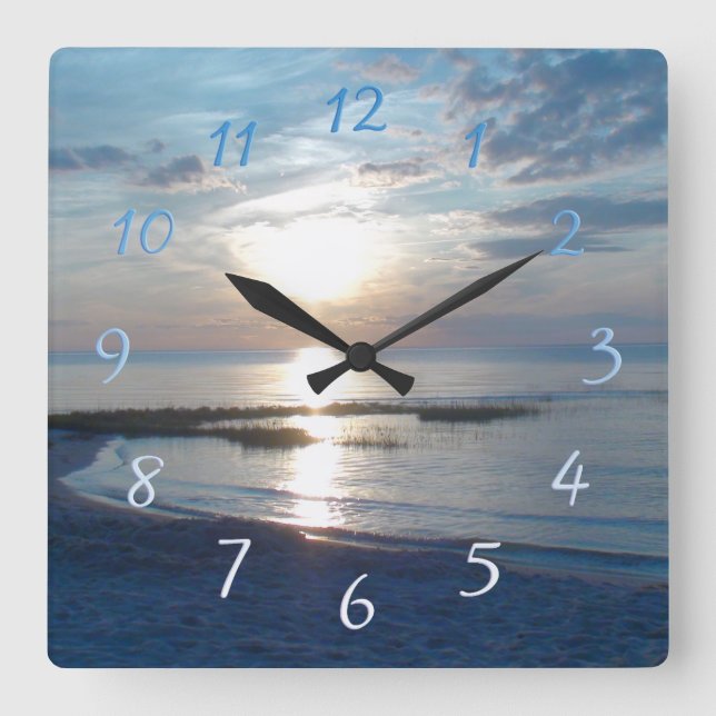 Horloge Carrée Cape Cod Beach Sunset Square Wall Clock (Recto)