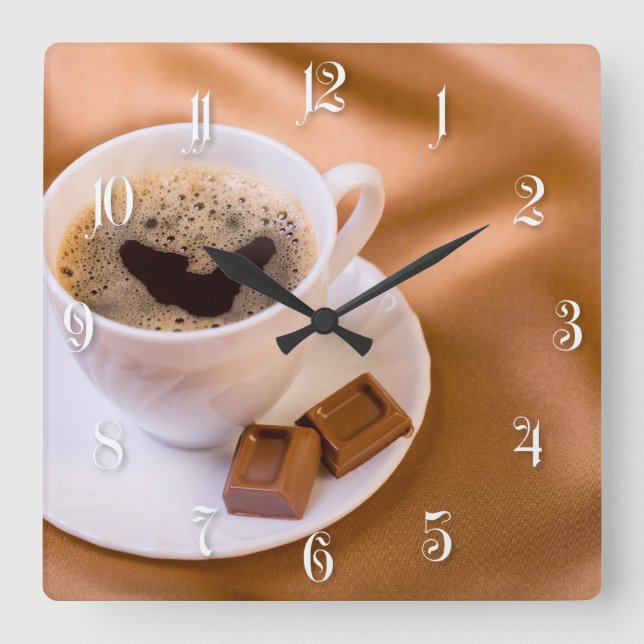 Horloge Carrée Cappuccino (Recto)