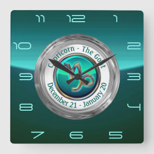 Horloge Carrée Capricorn - The Goat Zodiac Sign