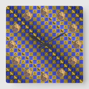 Horloge Carrée Capricorne & Bœuf de feu