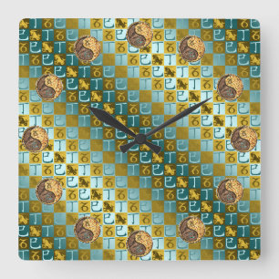 Horloge Carrée Capricorne & Serpent de feu