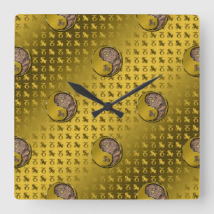 Horloge Carrée Capricorne sur la mer