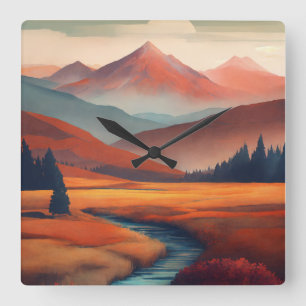 Horloge Carrée Capturer la beauté des paysages naturels avec l'in