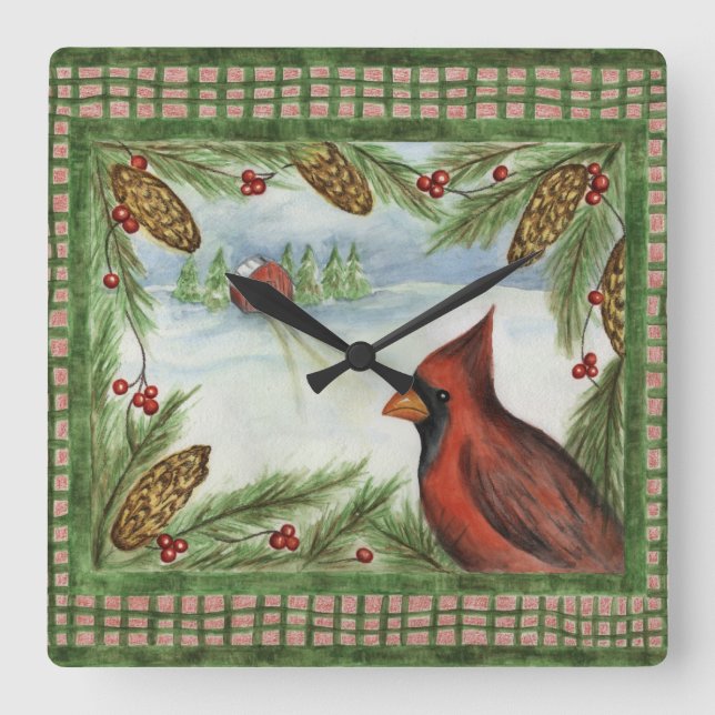 Horloge Carrée Cardinal Wall (Recto)