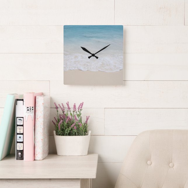 Horloge Carrée Caribbean Ocean Beach Bliss 6 (Salle de lecture)