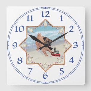 Horloge Carrée Carlin sur la plage