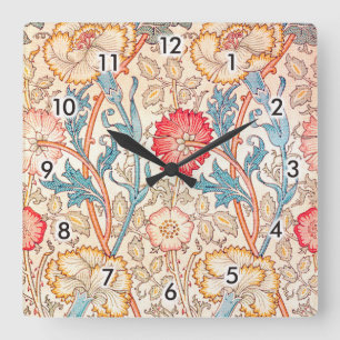 Horloge Carrée Carnation, William Morris