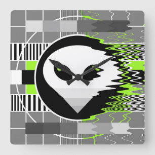 Horloge Carrée carré d'horloge TV Alien