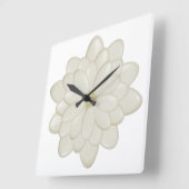 Horloge Carrée Carré moderne ivoire marguerite Fleur Cuisine Horl (Angle)