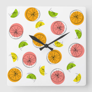 Horloge Carrée Carré multihorloge Citrus