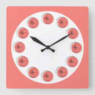 Horloge Carrée Carré multihorloge rose Citrus