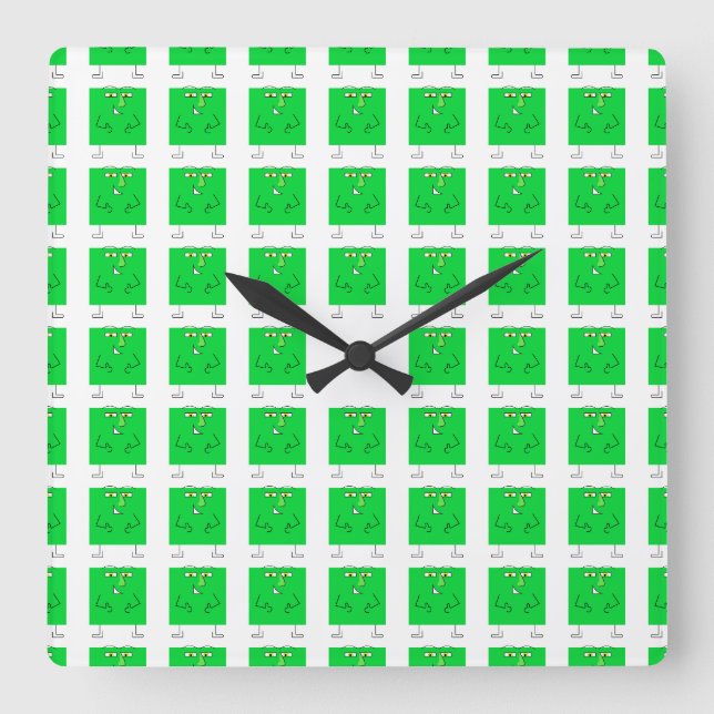 Horloge Carrée Carré vert (Recto)