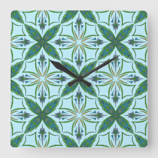 Horloge Carrée Carreau arabesque motif audacieux et vif