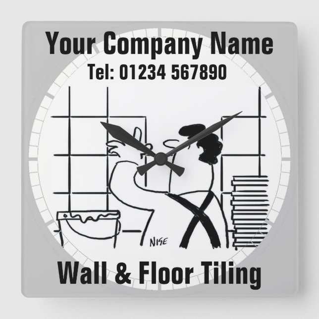 Horloge Carrée Carrelage au mur et au sol Bureau d'affaires Horlo (Recto)