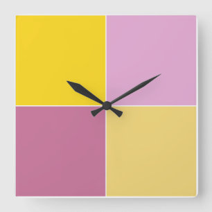 Horloge Carrée Carrés de framboise de citron