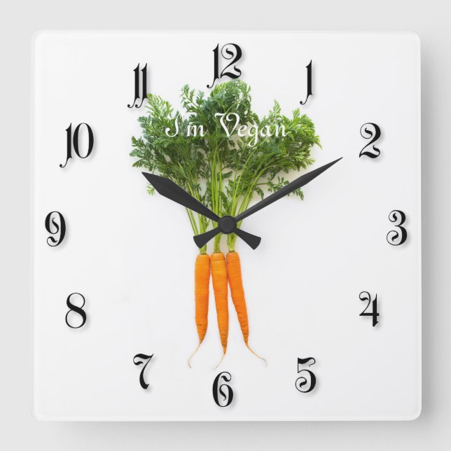 Horloge Carrée Carrots (Recto)