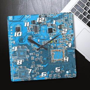 Horloge Carrée Carte circuit bleu circuit imprimé à circuit impri
