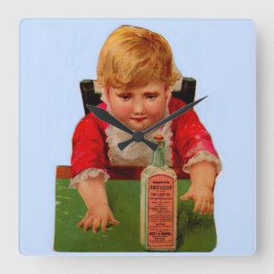 Horloge Carrée Carte commerciale victorienne : Scott's Emulsion C