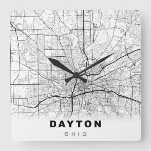 Horloge Carrée Carte de Dayton